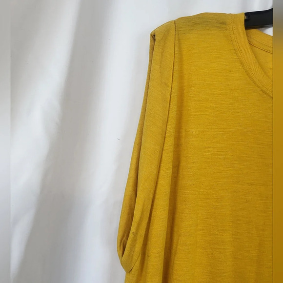 Express Womens Linen Blend Mustard Yellow Sleeveless Flowy Top XL New - Picture 2 of 6